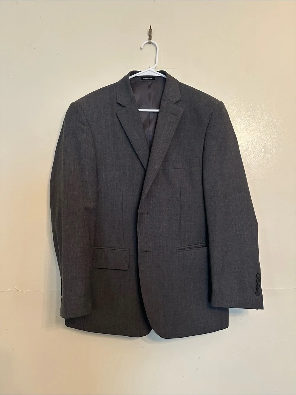 Classic Men's Dark Gray Two-Button Blazer